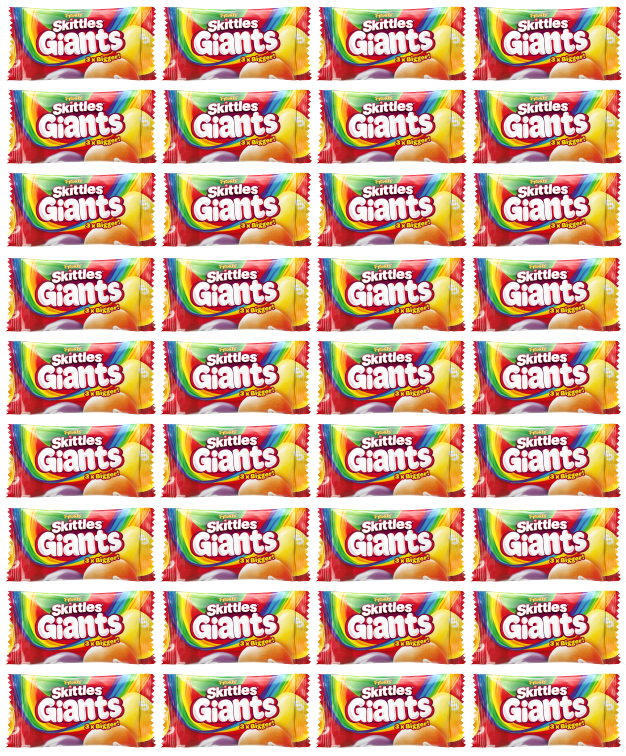 36 x Skittles Giants Fruit Sweets Bag 45Gm