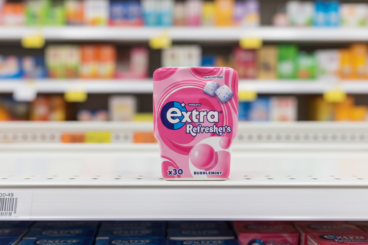 6 X Extra Refreshers Bubblemint Gum Bottle 30Pcs