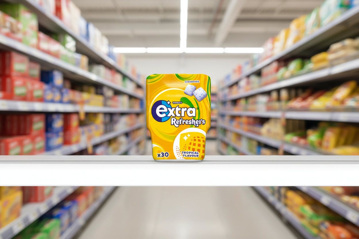 6 x Extra Refreshers Tropical Sf Chewing Gum Bottle 30 Piece