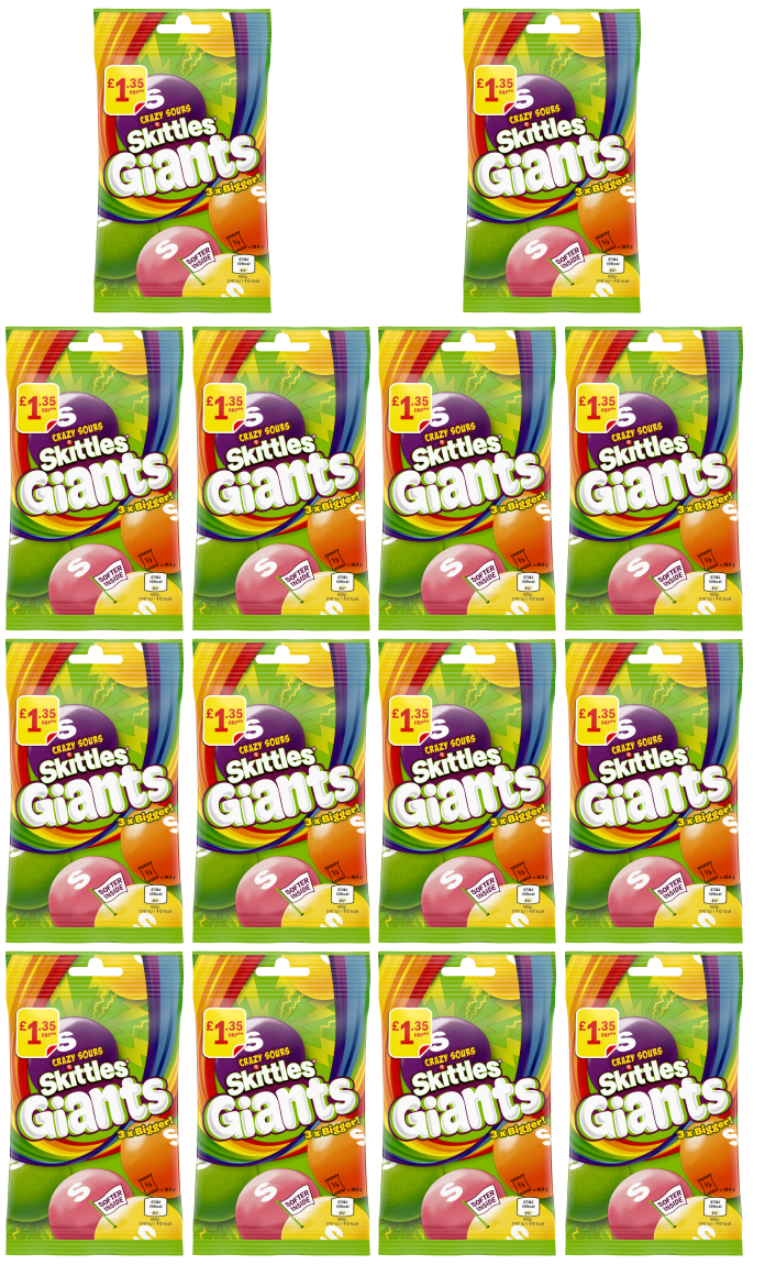 14 x Skittles Giants Sours - 116G