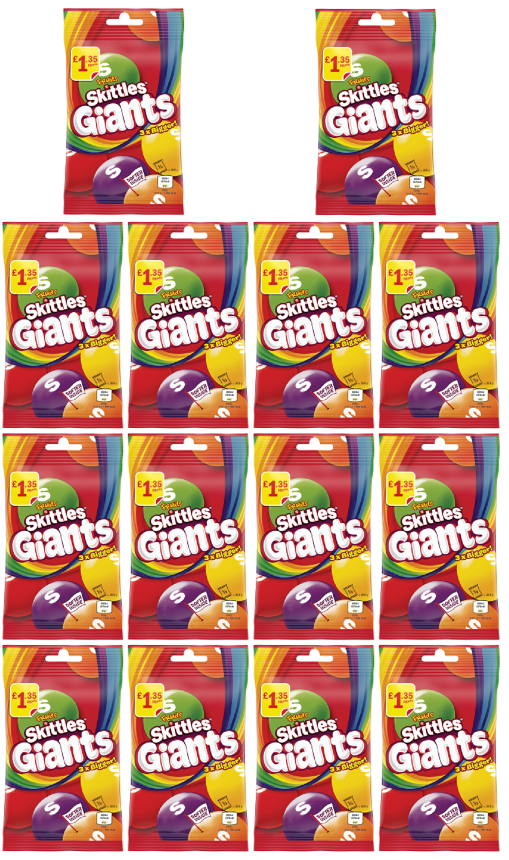 14 x Skittles Giants Fruits Treatbag - 116GM