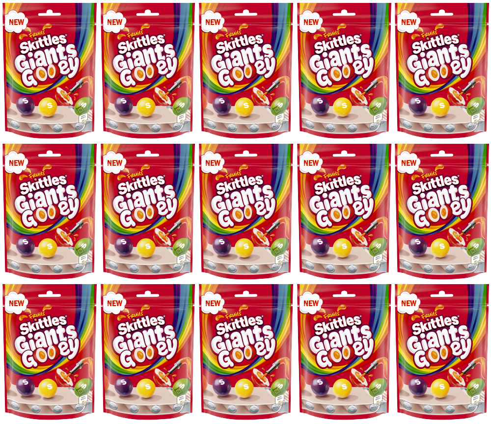 15 x Skittles Giants Gooey Pouch  - 125GM