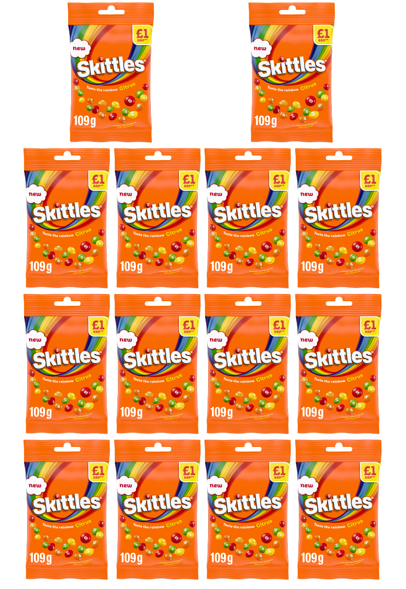14 x Skittles Citrus Treat Bag - 70GM
