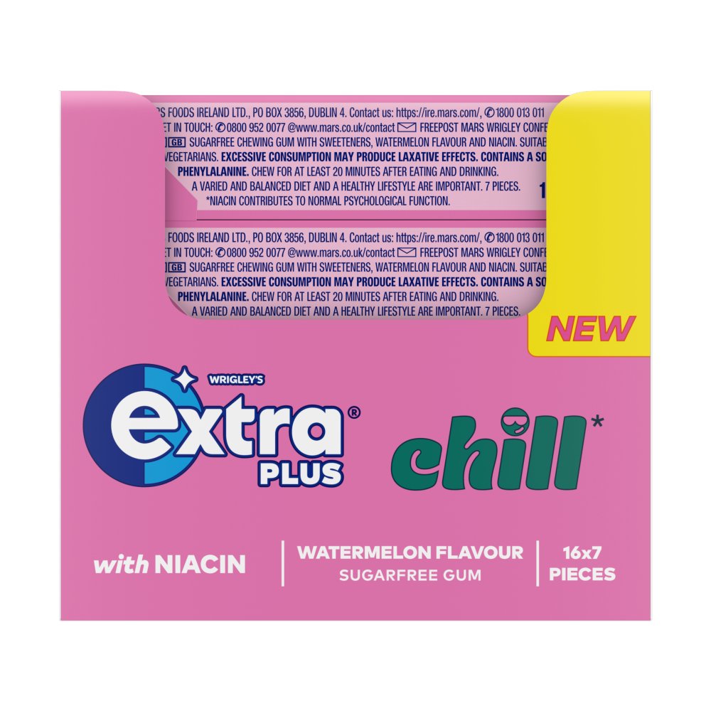 16 X Extra Plus Chill Watermelon Chewing Gum - 7 Piece