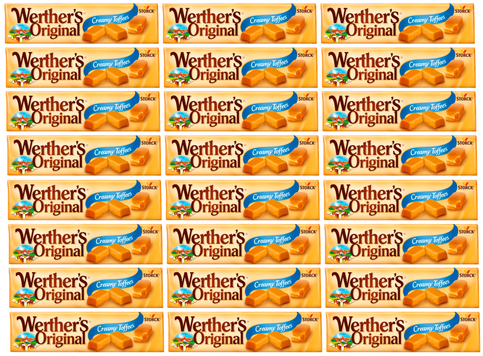 24 x Werthers Chewy Toffees Roll 48G