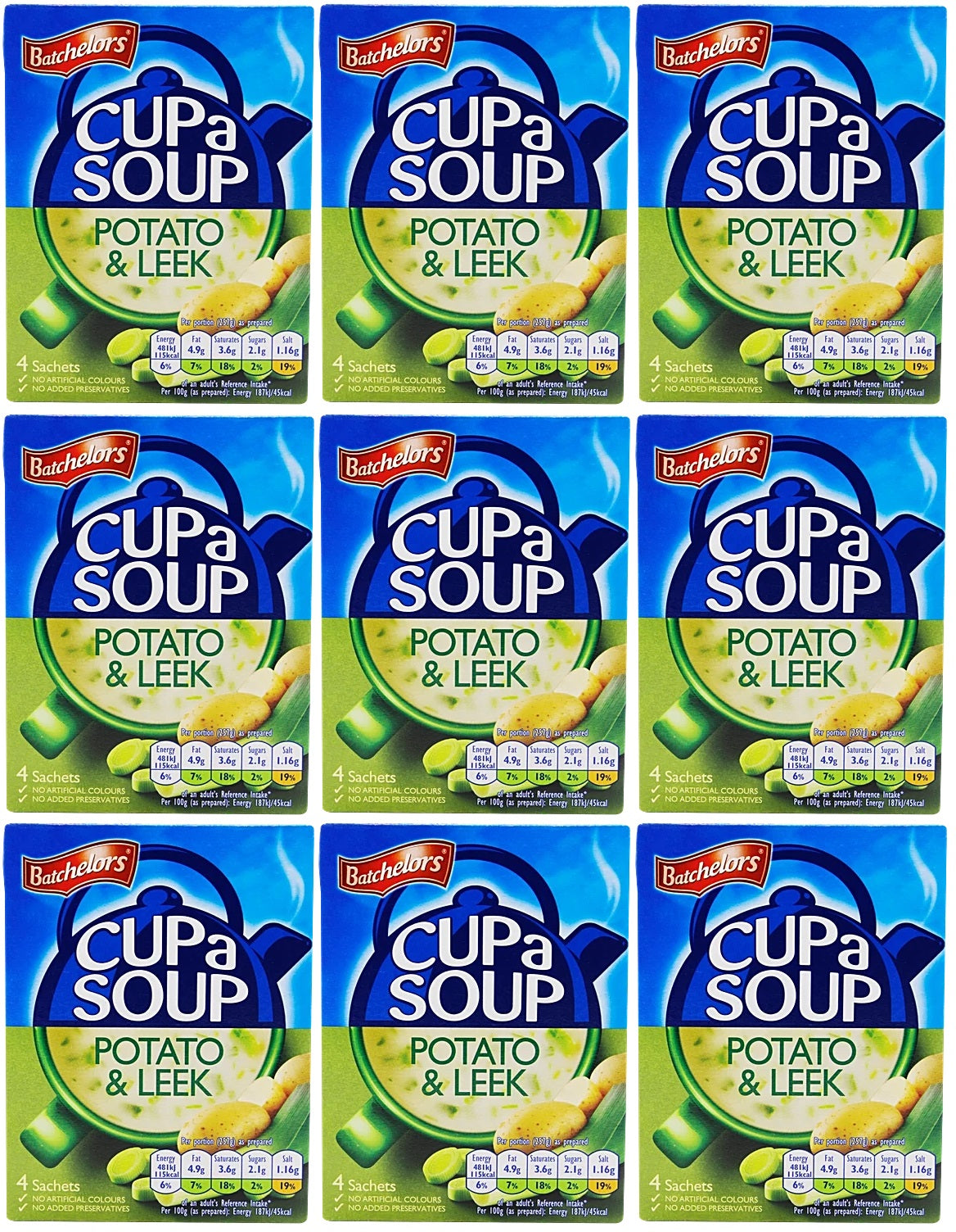 9 X Batch Cup A Soup Potato & Leek Fl - 107Gm