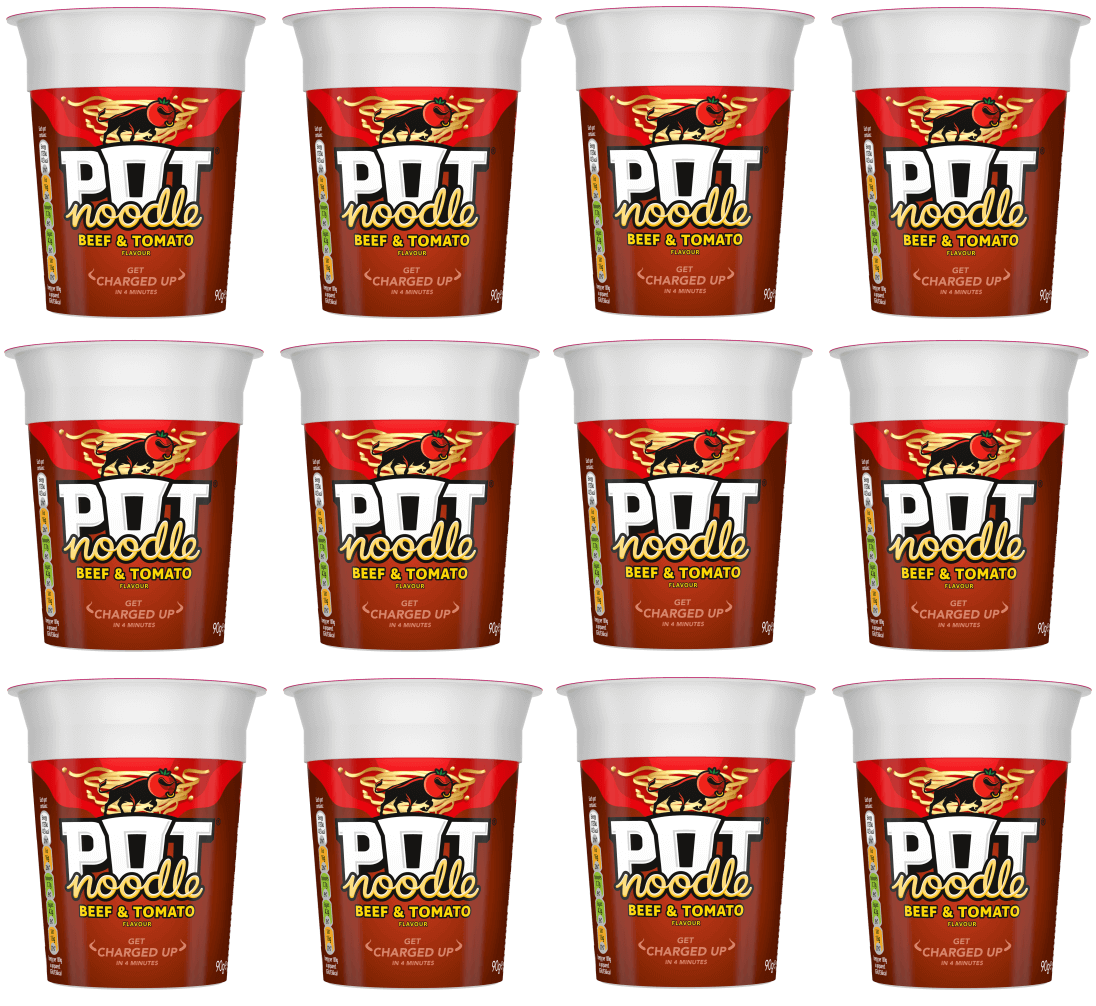 12 x Pot Noodle Beef & Tomato 90Gm