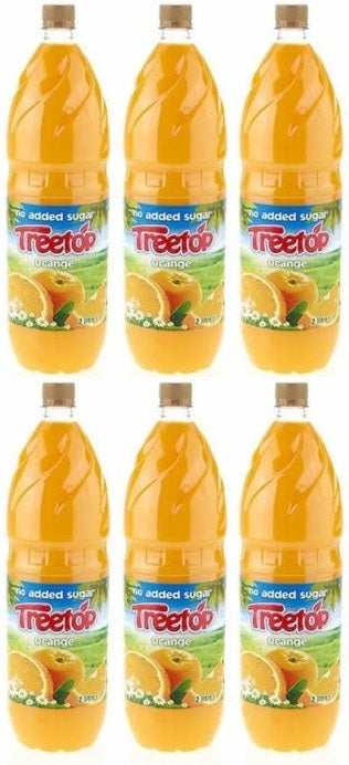 6 x Treetop No Added Sugar Orange 2 Litre