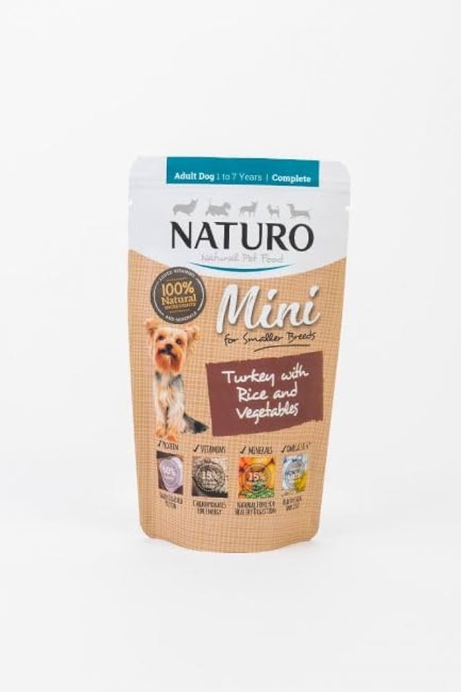 8 x Naturo Adult Dog Mini Pouch Turkey & Rice - 150GM