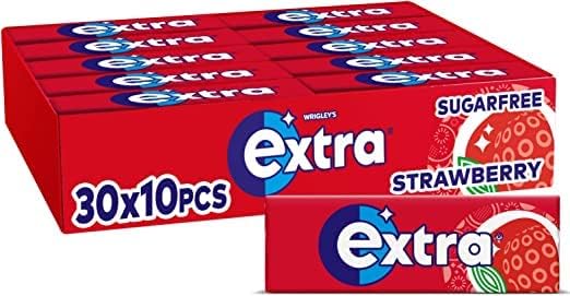 30 x Extra Strawberry Flavour Sugarfree Chewing Gum 10 Pieces