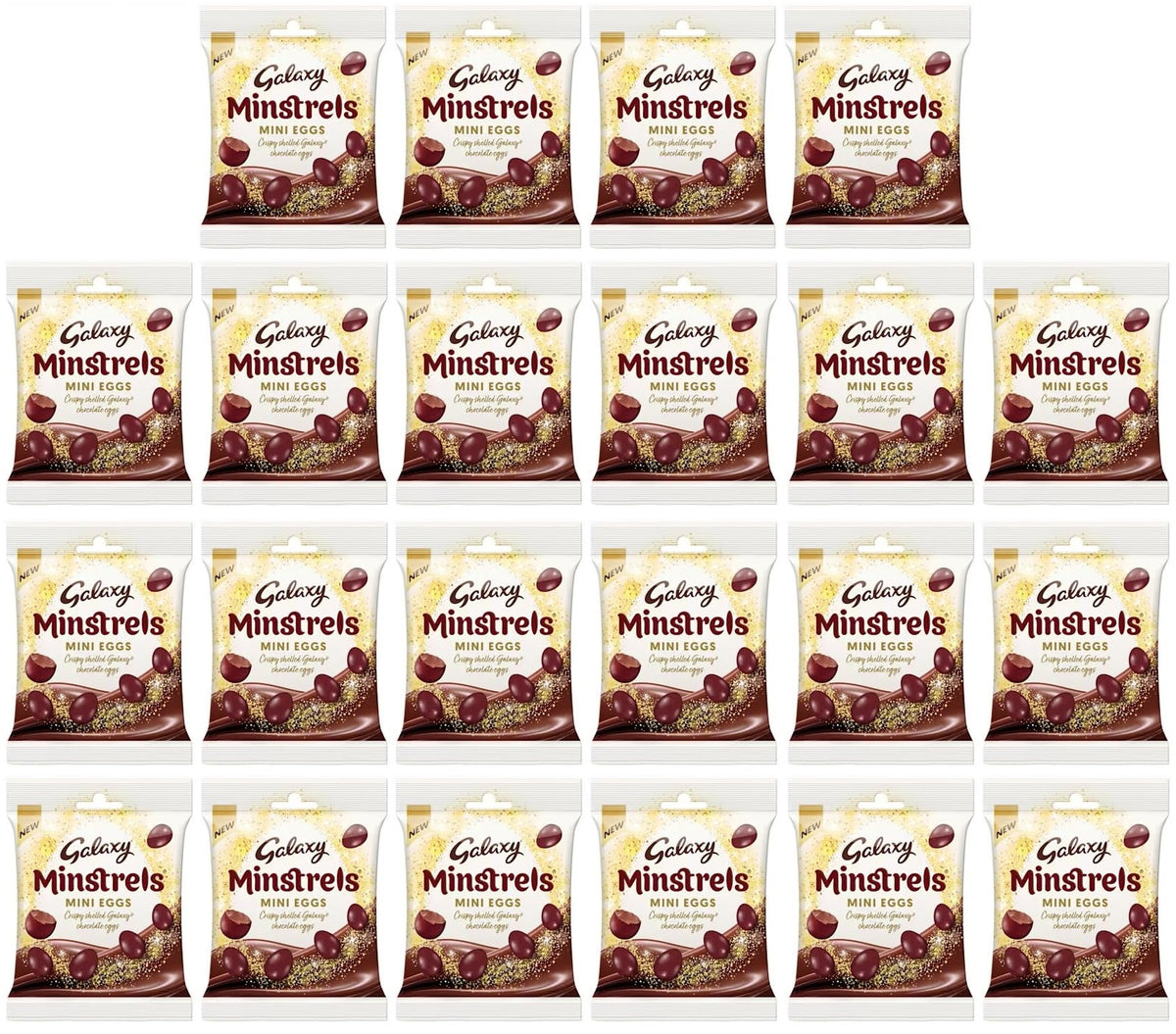 22 X Galaxy Chocolate Minstrels Easter Mini Egg Bag - 80Gm