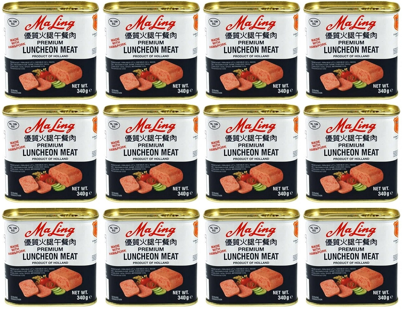 12 x Ma Ling Luncheon Meat  - 340G