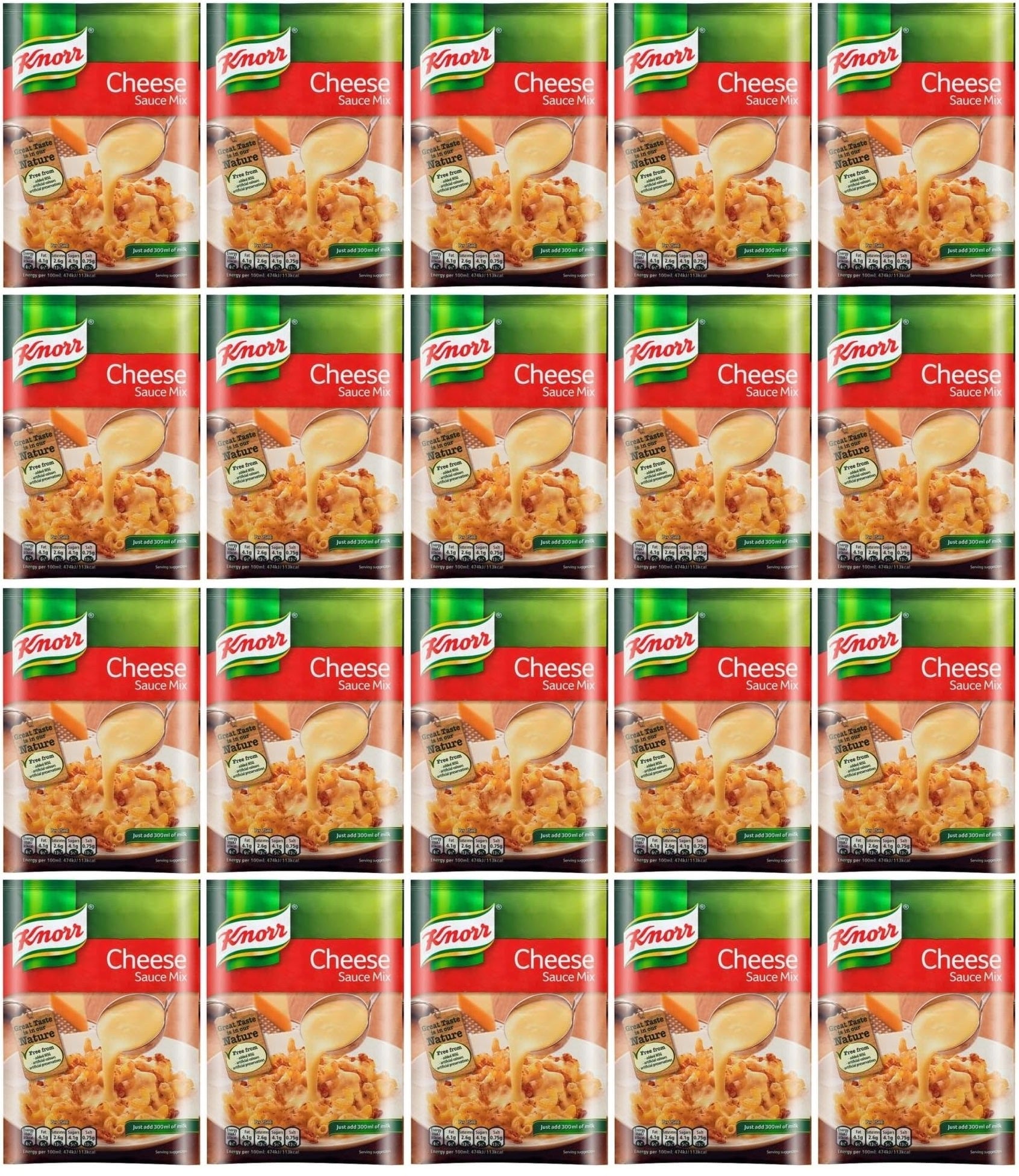 20 x Knorr Gourmet Cheese Sauce Mix 33G