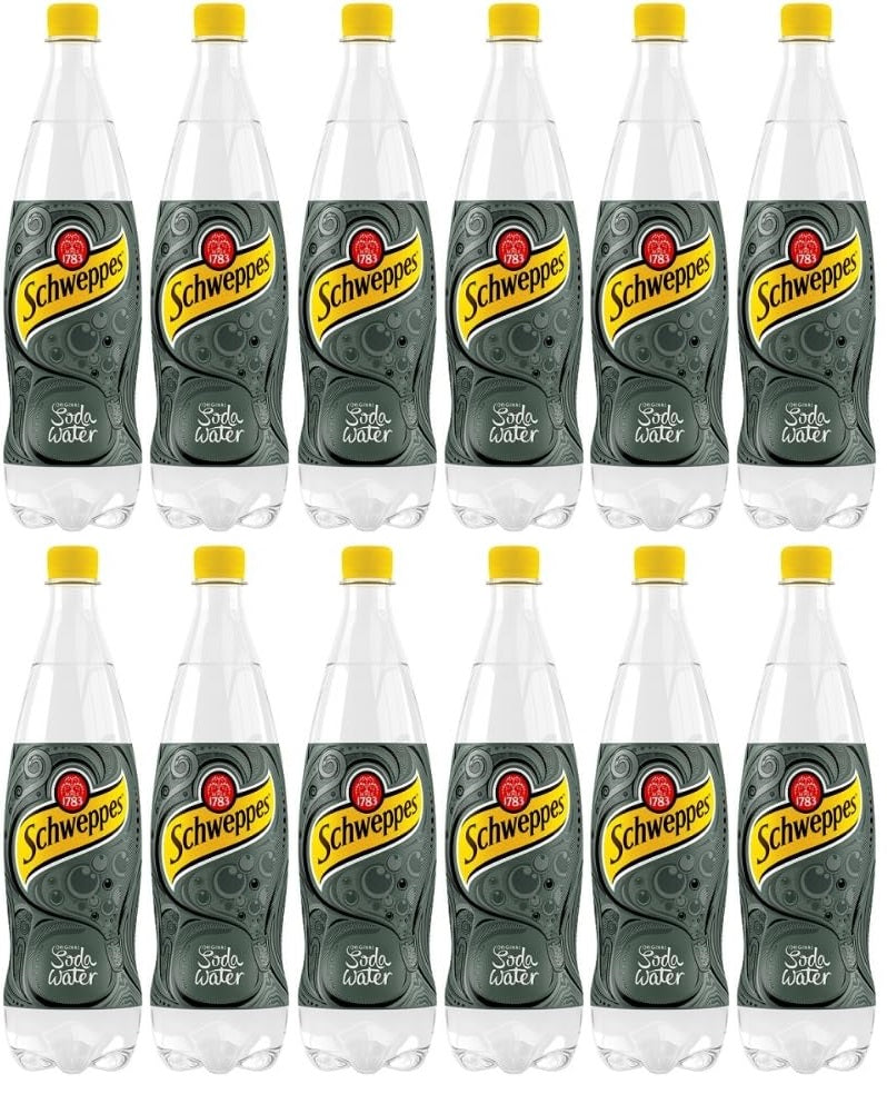 12 x Schweppes Soda Water - 1LTR