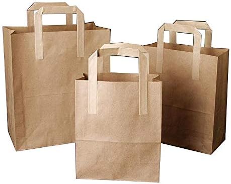 Kraft Bag Brown Medium With Handles 8.5X13X10 -250Pk