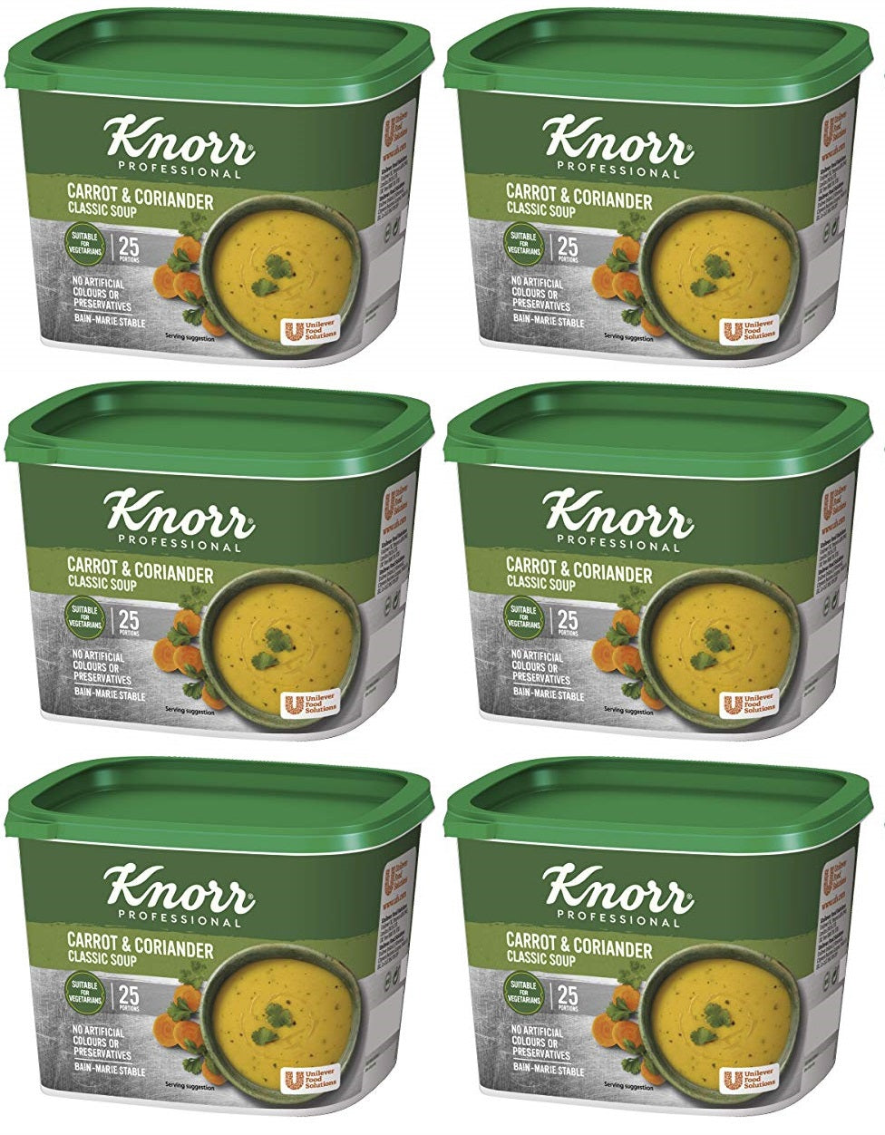 6 x Knorr Professional Classic Carrot & Coriander Soup 25 Port