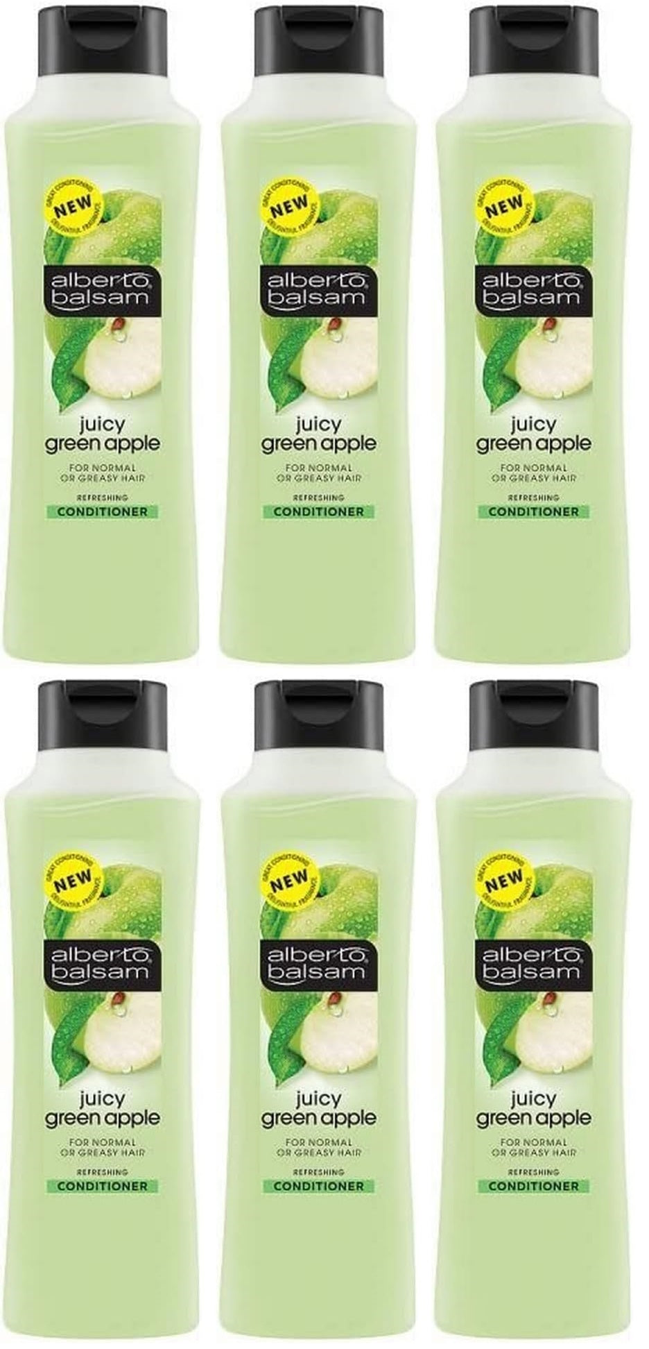 6 x Alberto Balsam Juicy Green Apple Conditioner 350Ml