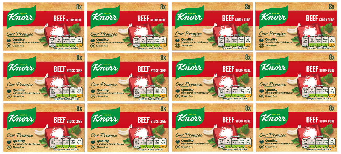 12 x Knorr Stock Cubes Beef 8'S 8