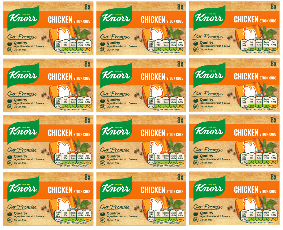 12 x Knorr Stock Cubes Chicken 8'S 8