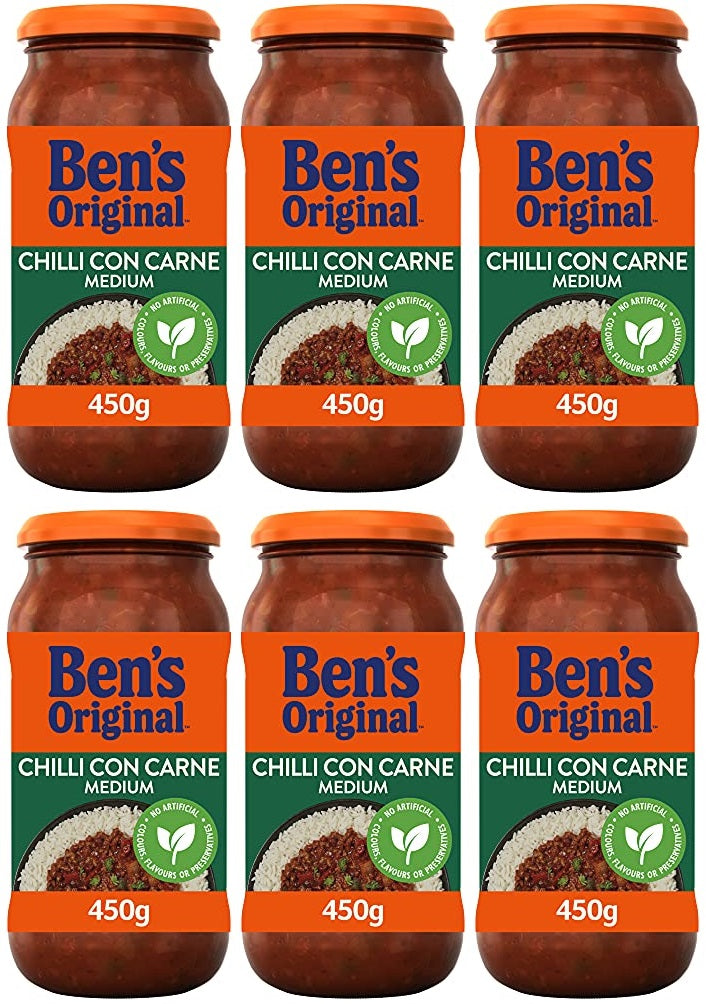 6 x Ben's Original Sauce For Chilli Con Carne Medium 450G