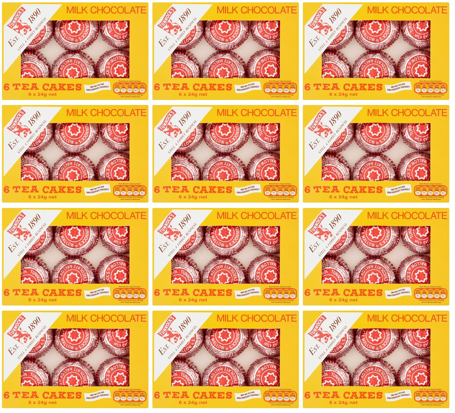 12 x Tunnock's Milk Chocolate Tea Cakes 6 X 24G