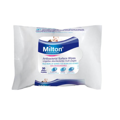 7 x Milton 30 Antibacterial Surface Wipes