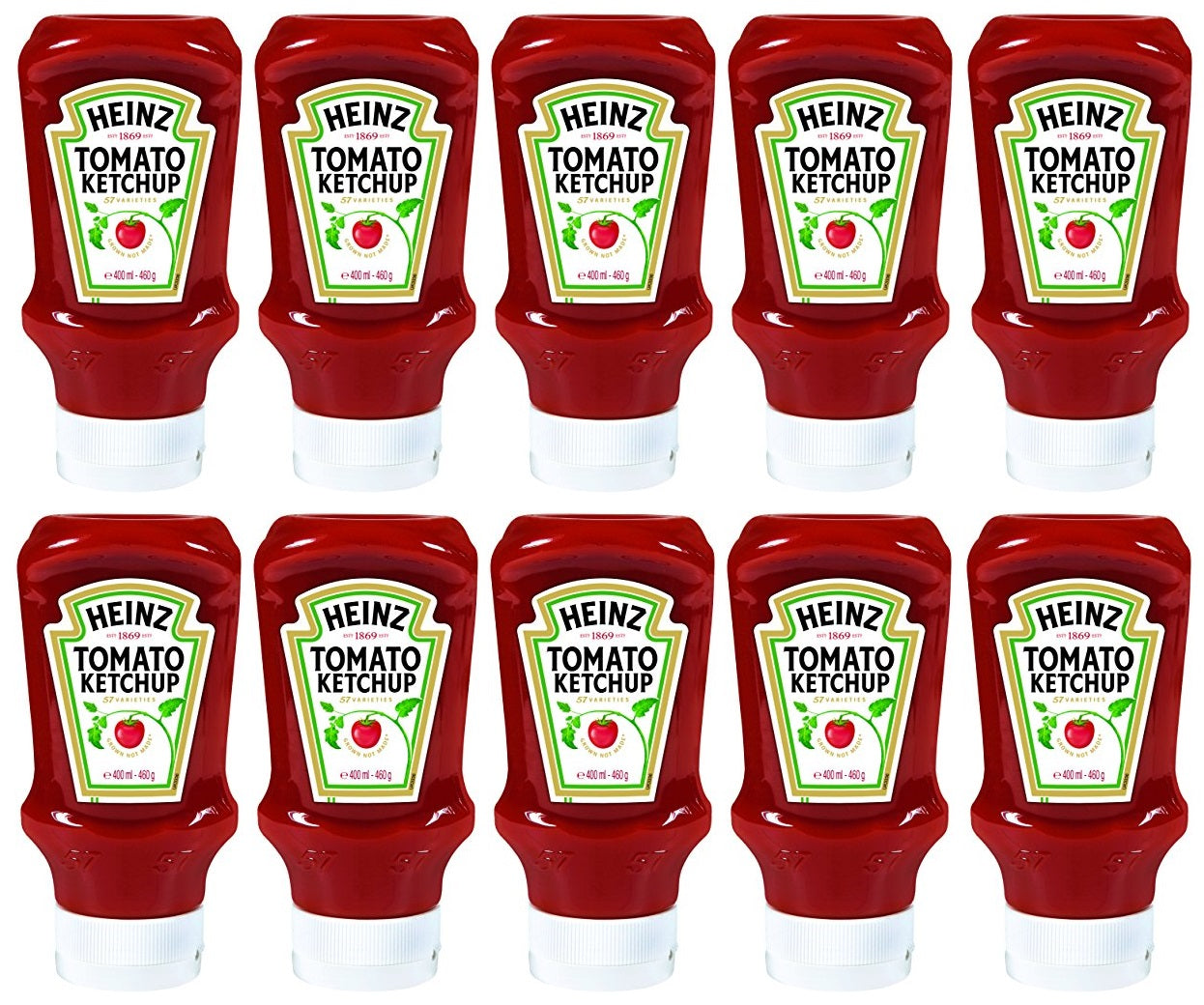 10 x Heinz Tomato Ketchup 400Ml