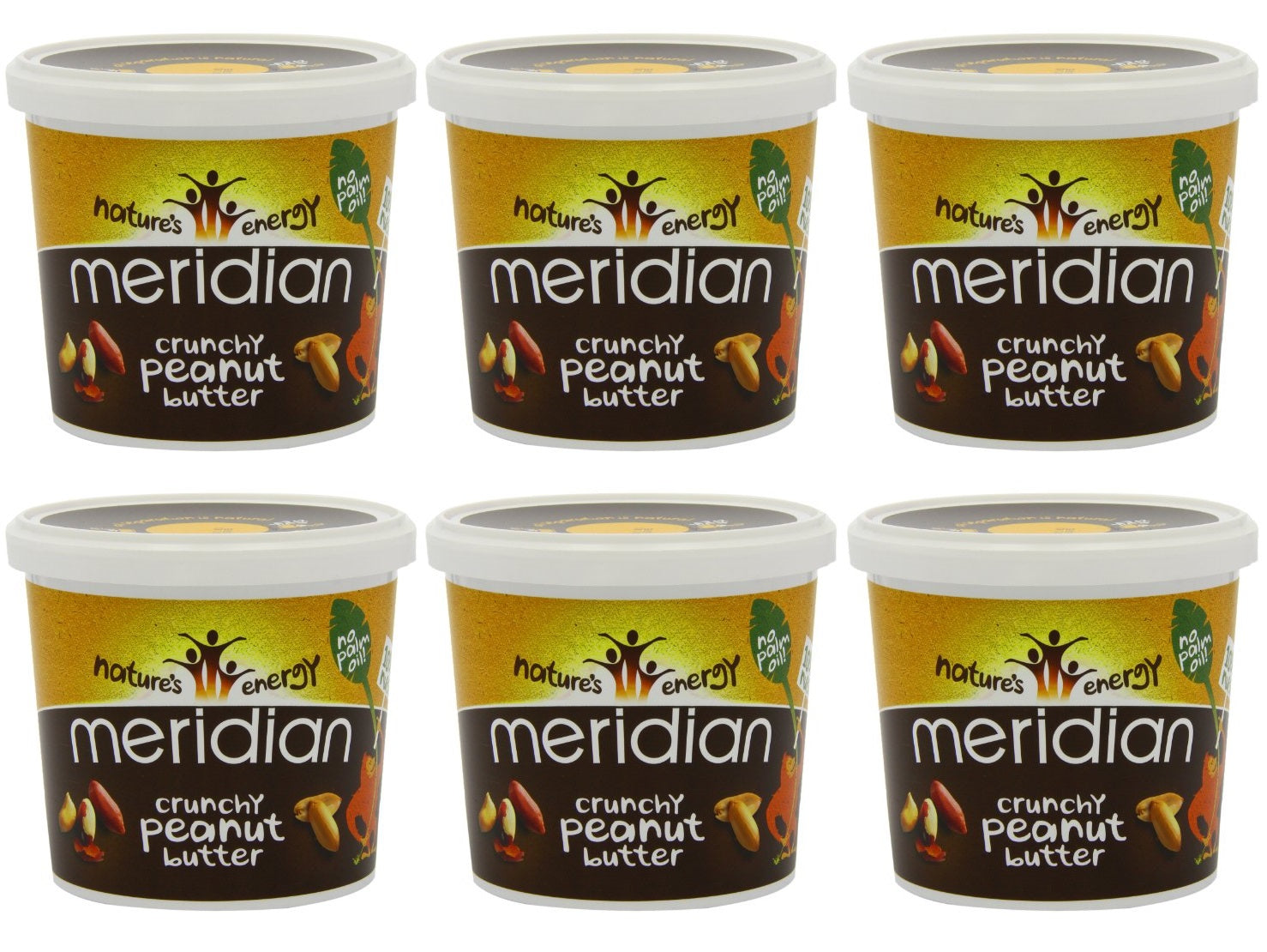 6 x Meridian Crunchy Peanut Butter 1Kg