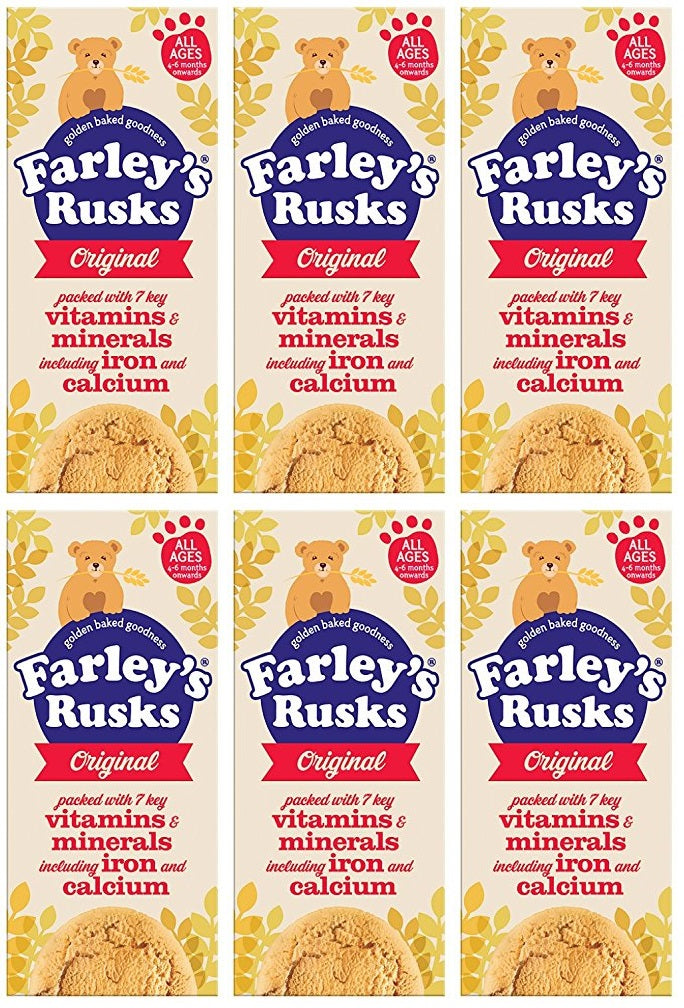 6 x Farley's Rusks Original All Ages 6 Months Onwards 150G