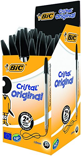 50 x Bic Cristal Black Pens 50 Pack