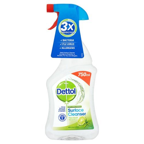 6 x Dettol Antibacterial Surface Cleanser Lime & Mint 750Ml