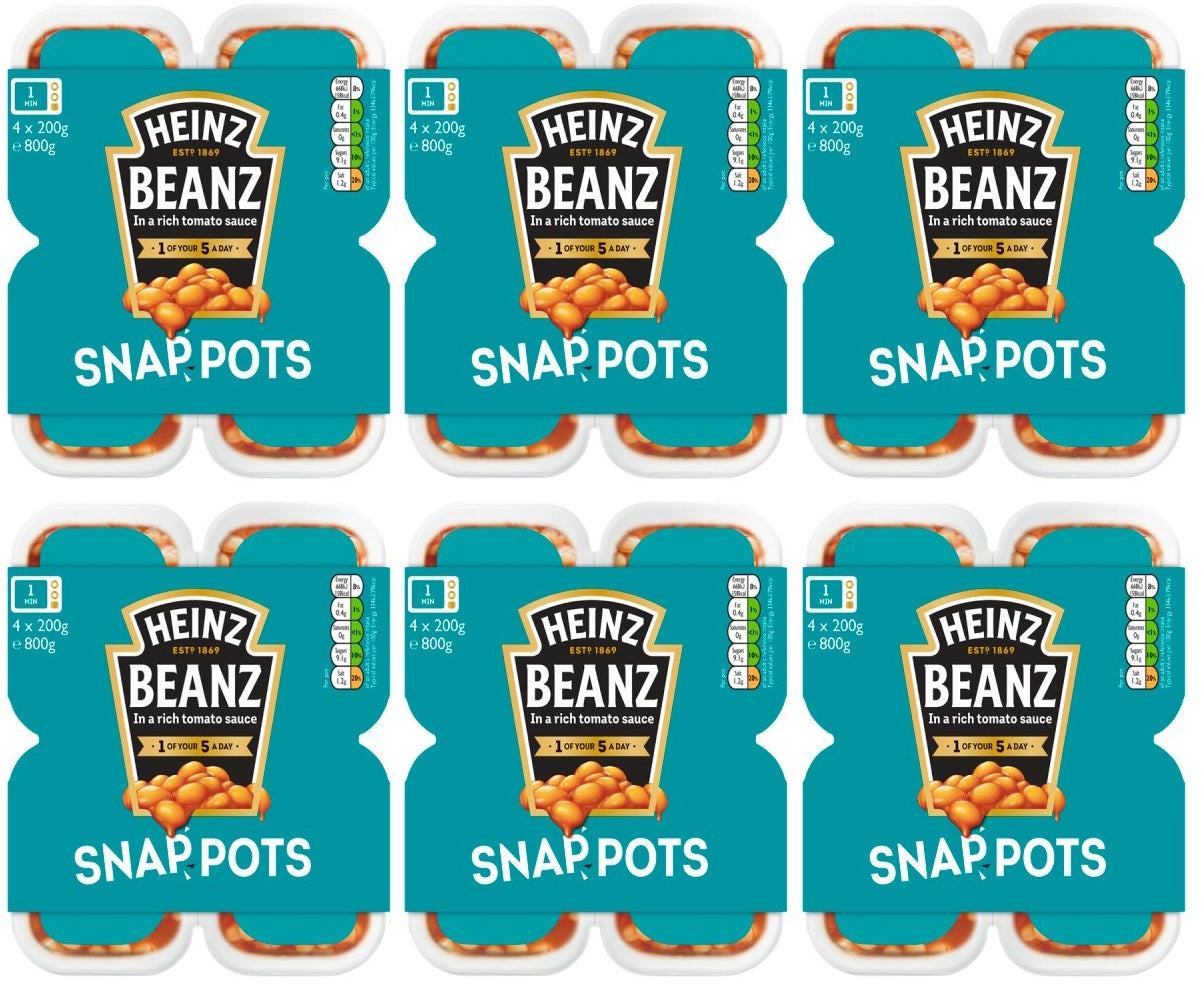 6 x Heinz Baked Beanz Snap Pots 4 X 200G