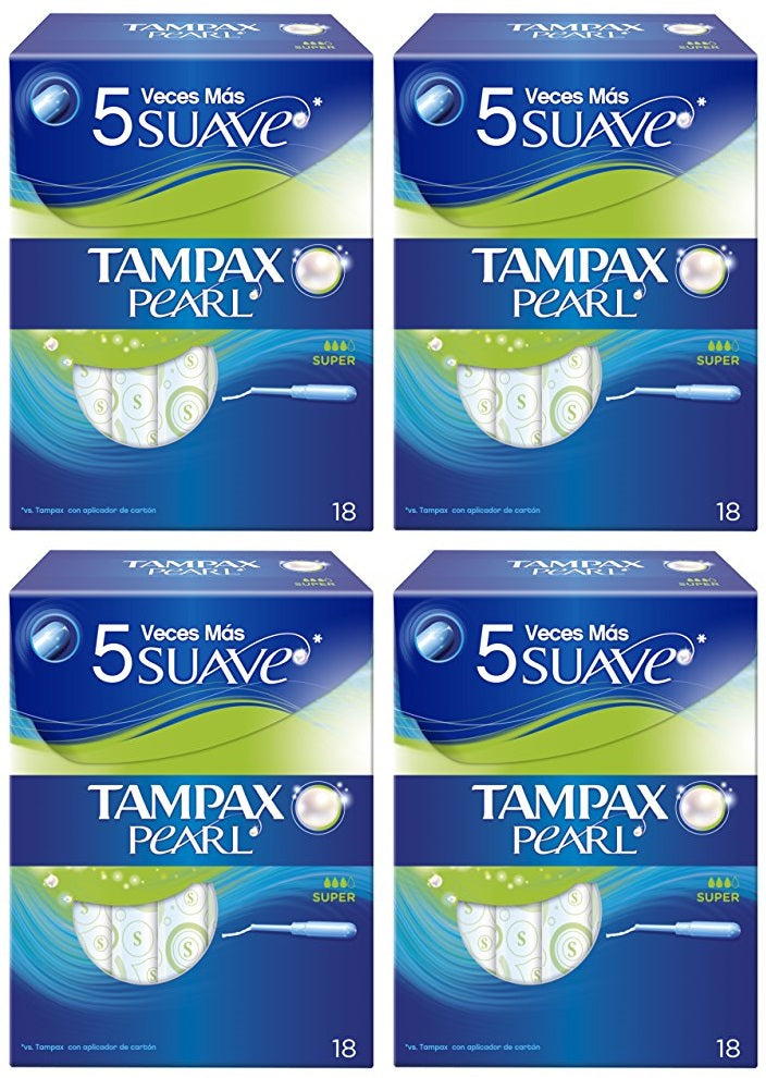 4 x Tampax Pearl Super Tampons With Applicator X 18