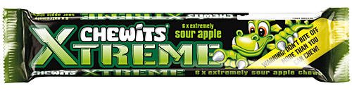 24 x Chewits Xtreme 6 X Extremely Sour Apple