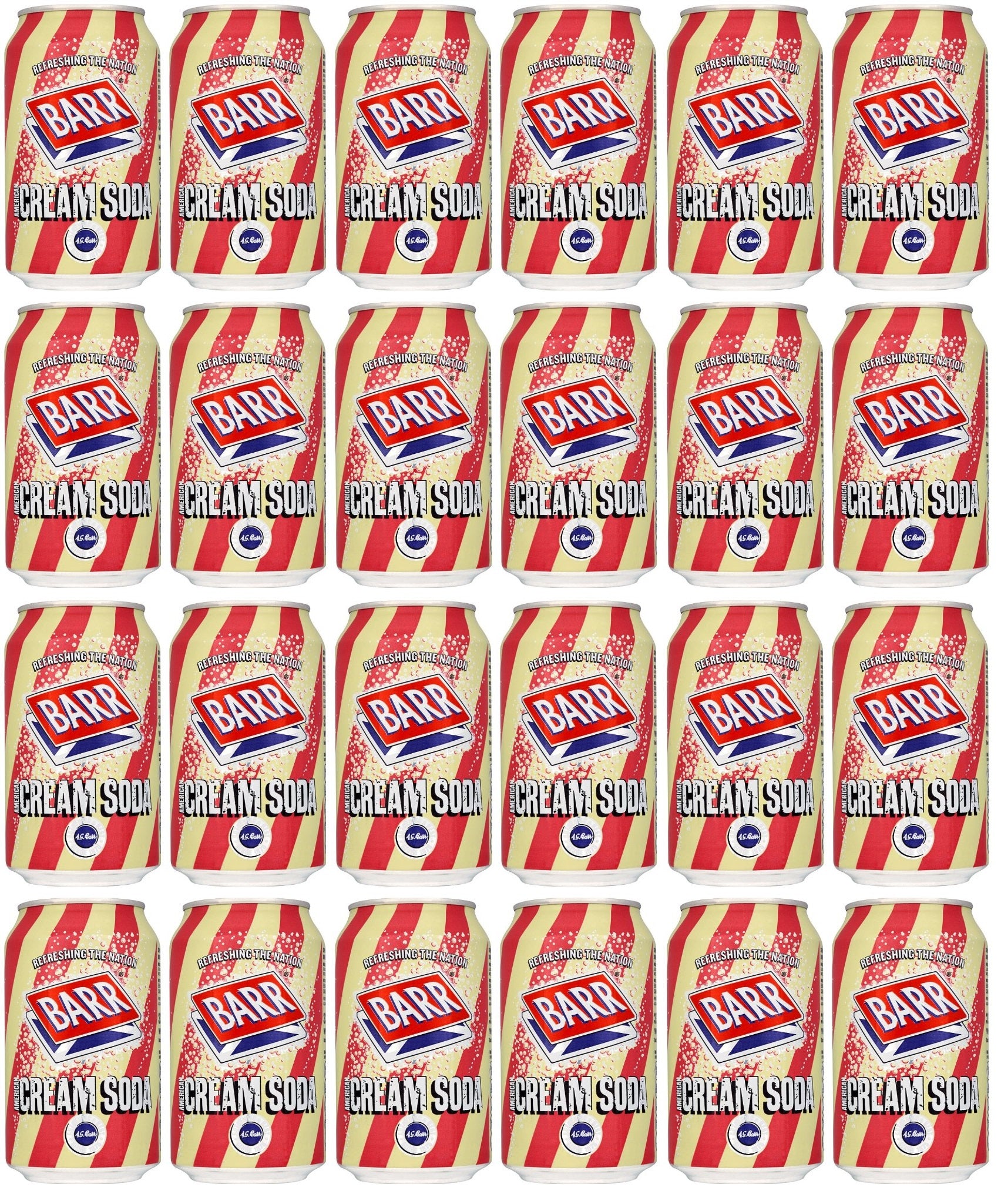 24 x Barr American Cream Soda 330Ml Can