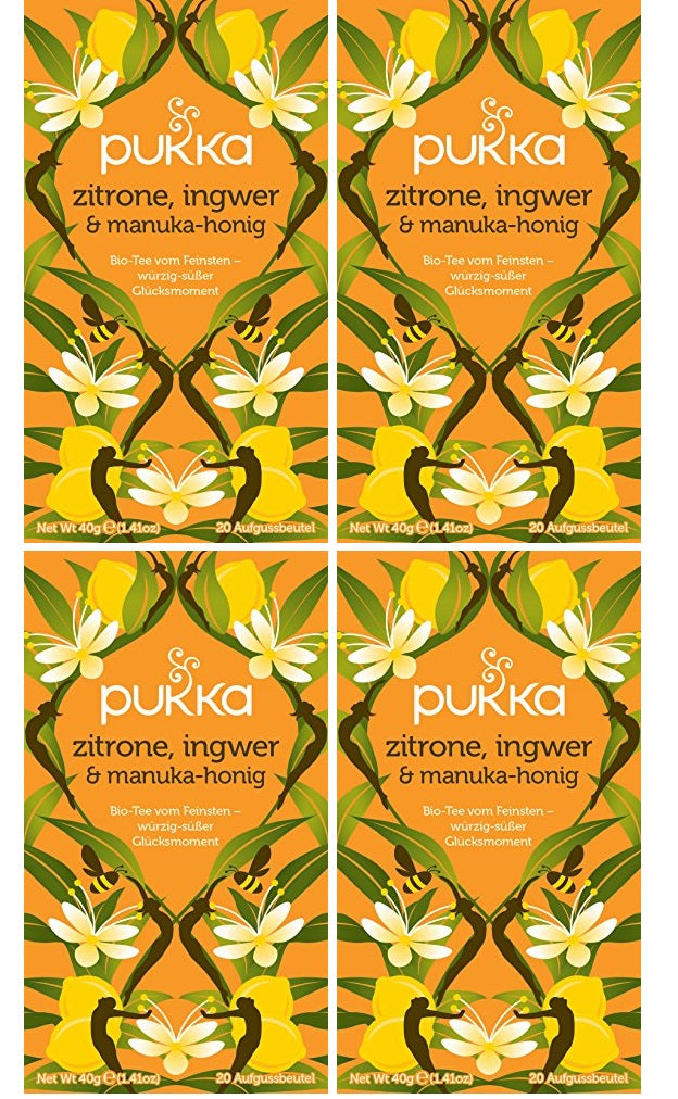 4 x Pukka Organic Lemon Ginger Manuka Honey Tea 20 S