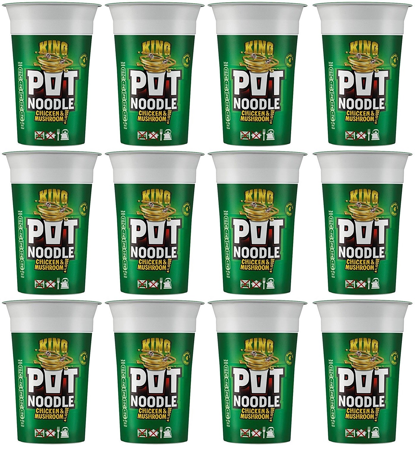 12 x Pot Noodle  King Pot Chicken & Mushroom 114 G