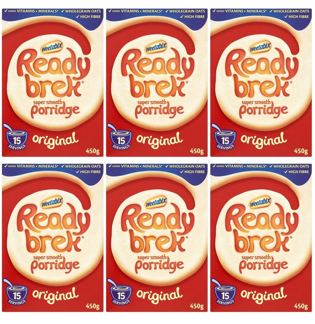 6 x Ready Brek Smooth Porridge Oats Original 450G