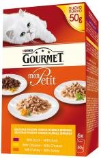 8 x Gourmet Mon Petit Cat Food Pouches Poultry 6 X 50G