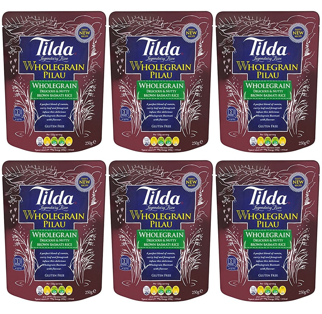 6 x Tilda Wholegrain Pilau Rice 250G