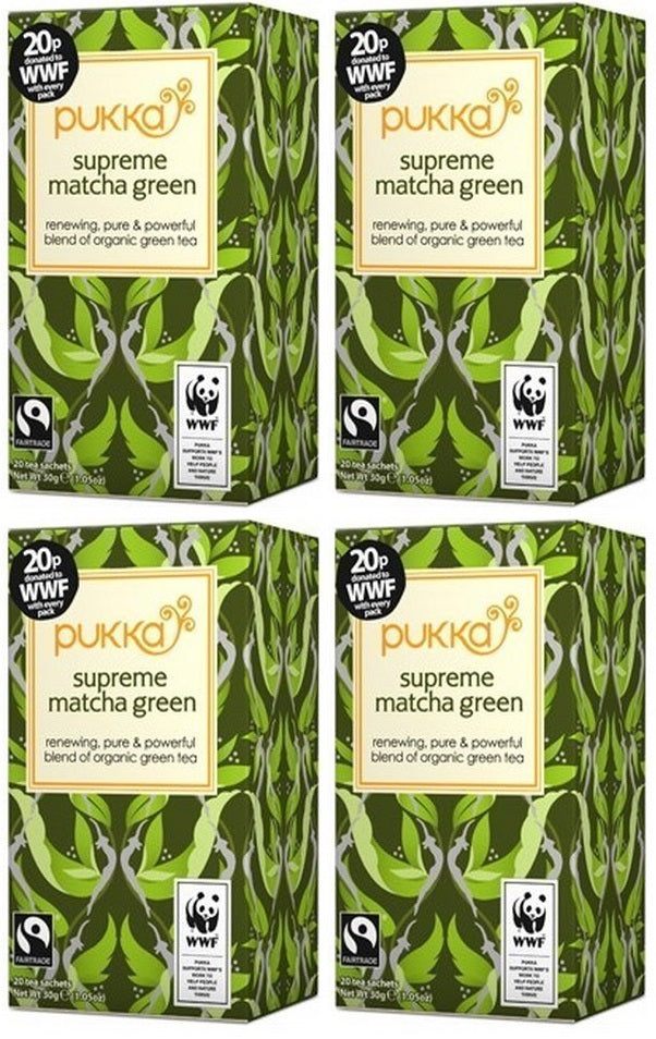 4 x Pukka Organic Supreme Matcha Green Tea 20 S