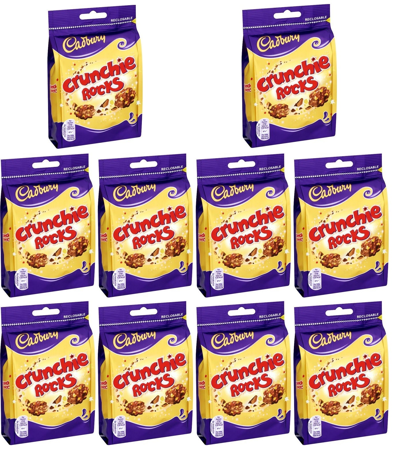 10 x Cadbury Crunchie Rocks 110G