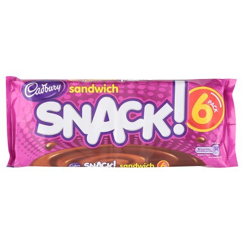 34 x Cadbury Snack Sandwich Chocolate Biscuit 6 Pack 132G