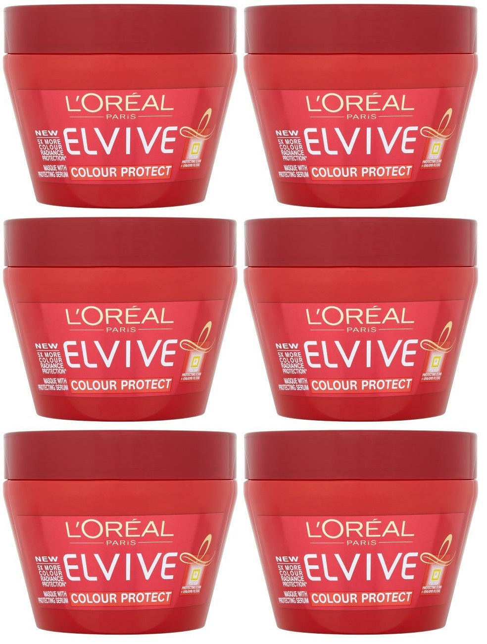 6 x L Oréal Elvive Colour Protect Hair Mask 300Ml