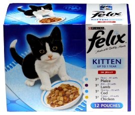 4 x Felix Kitten Mixed Selection In Jelly Wet Cat Food 12 X 100G