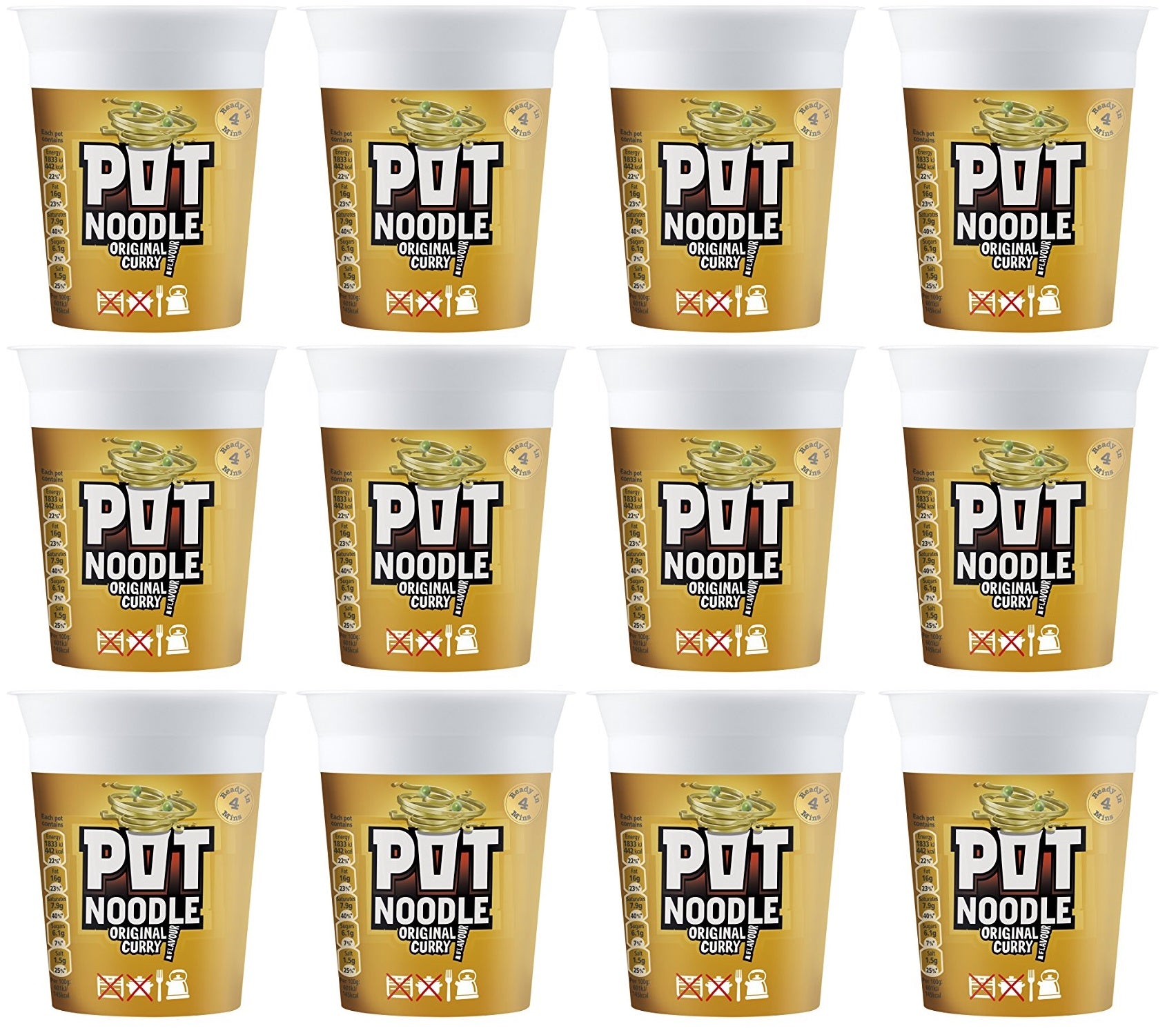 12 x Pot Noodle  King Pot Noodle Original Curry 114 G