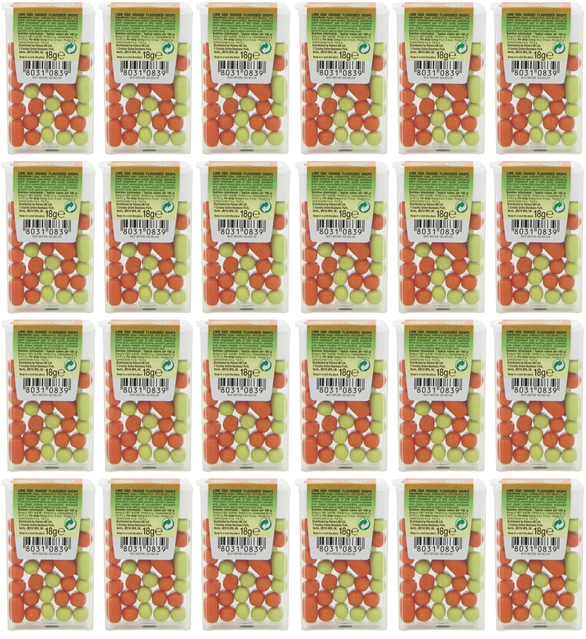 24 x Tic Tac Lime & Orange 18G