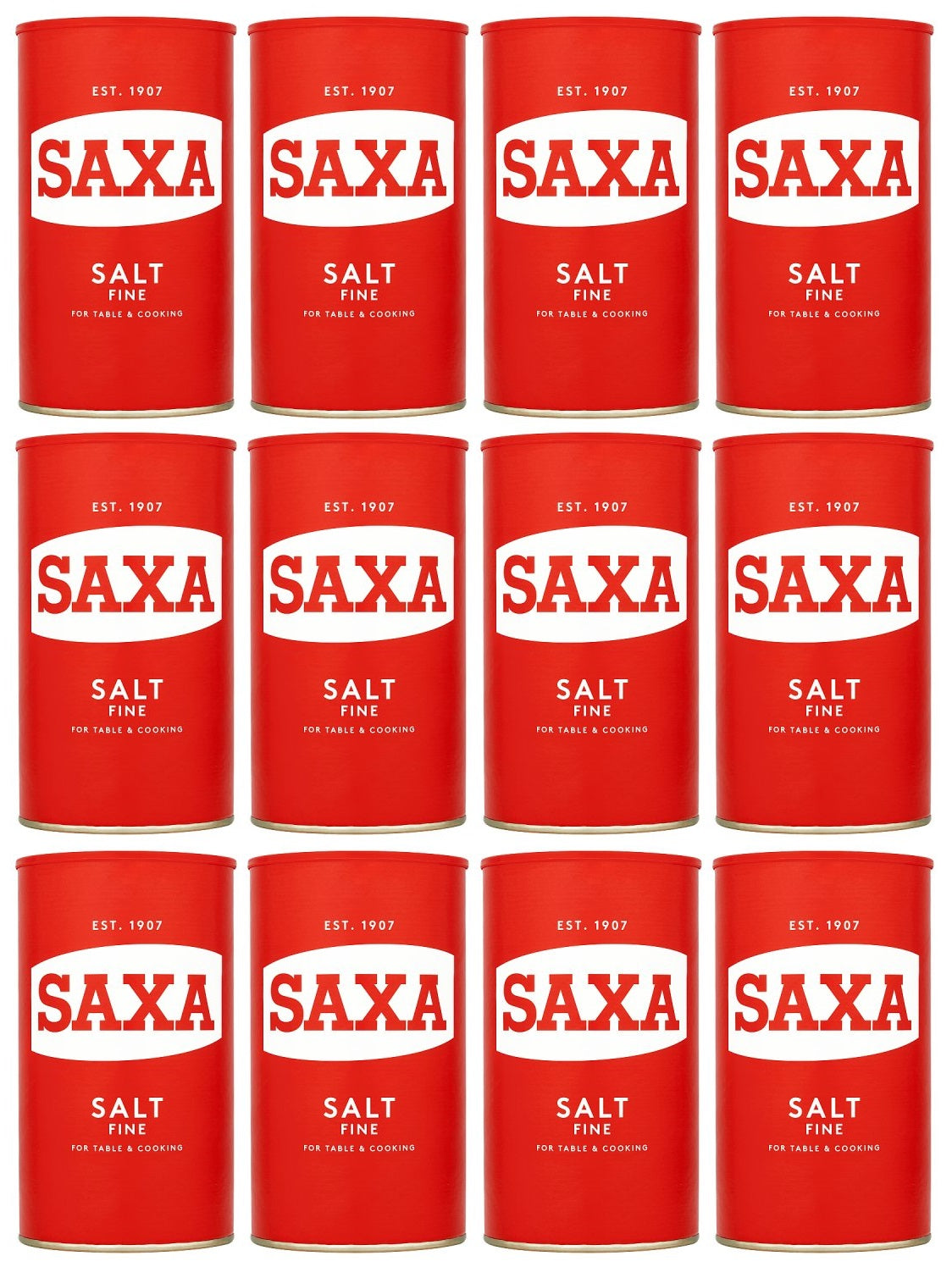 12 x Saxa Fine Salt 750G