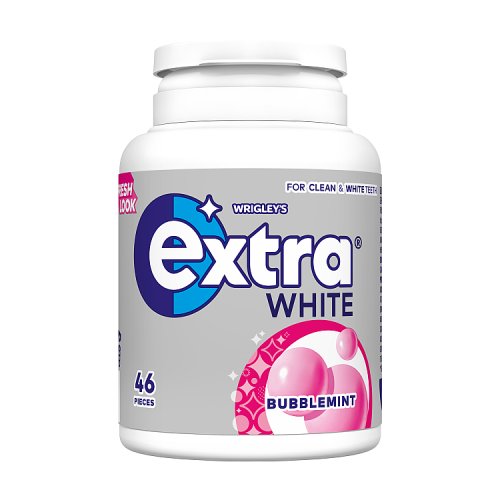 6 x Extra White Bubblemint Sugarfree Chewing Gum Bottle 46 Pieces