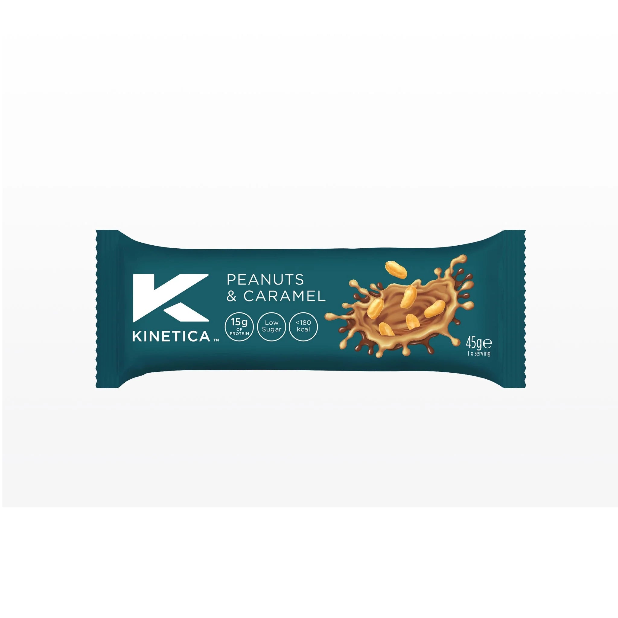 15 x Kinetica Protein Bar Peanuts & Caramel 15 X 45G